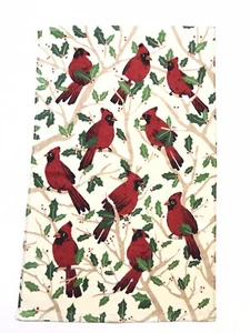 NEW! St. Nicholas Square Cardinals & Holly Berry Christmas Dish Towel - Picture 1 of 5