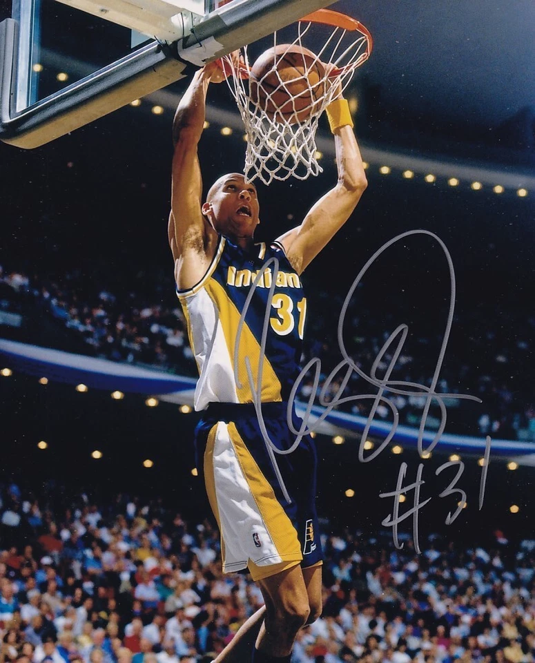 Foto autógrafa firmada por Reggie Miller 8x10 Indiana Pacers Foto 1 de 1