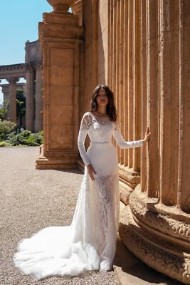 Muestra conjunto de boda S-653-Olga de Silviamo talla 4, $2100, funda, cuentas Foto 1 de 4