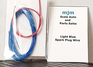6 Feet Light Blue Spark Plug Wire 1/24 1/25 Scale Models With Red Boot Material - Picture 1 of 2
