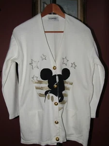 NUEVO Suéter Cárdigan Blanco Iceberg Disney Mickey Mouse 42 M L De Colección para Mujer - Imagen 1 de 6