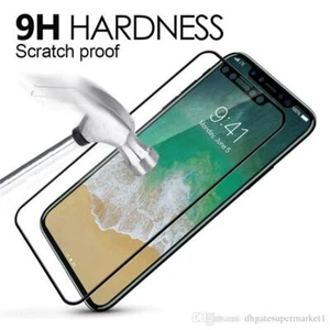 Verre Trempé Film de Protection Ecran iPhone 6/6S/7/8/X/XS/11 Full Cover Couleur - Photo 1 sur 8
