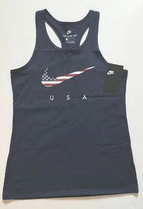 NWT Nike Girls Youth USA Flag Swoosh Cotton Tank Top Size L AR4060 - Picture 1 of 3