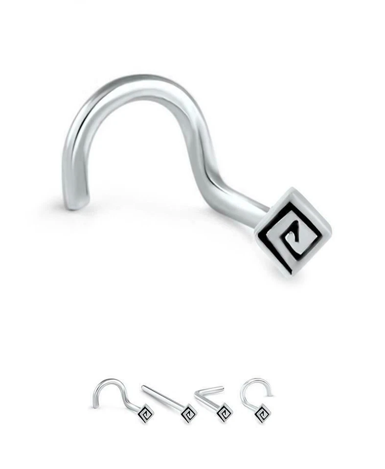 316L хирургическая сталь прямой винт LBend нос гвоздики кольцо бриллиант 20 калибра 20G - Изображение 1 из 1