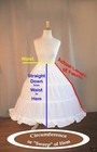 Short/Petite Extra Full 3 Hoop Hoopskirt Slip-Civil War SCA Cotton + Adjustable 