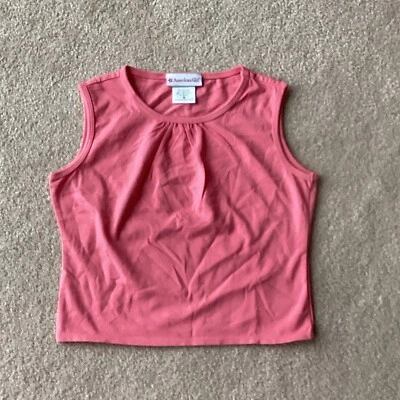 AMERICAN GIRL SLEEVELESS PULLOVER TOP, SMALL, CROPPED, SALMON PINK - Image 1 of 2