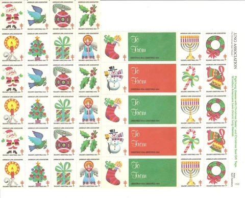 1984 AMERICAN LUNG ASSOCIATION "SEASON'S GREETINGS" CHRISTMAS SEALS Cover