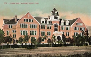 Postcard Sacred Heart Academy Ogden Utah UT DB - Picture 1 of 2