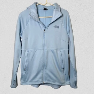 The North Face Women Blue Fleece Full Zip Jacket Hoodie Gorpcore Thumb Holes - Picture 1 of 10