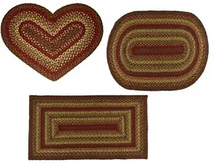 Cinnamon Braided Area Rug Oval Rectangle Heart 20"x30" to 8'x10' Jute by IHF - Picture 1 of 11