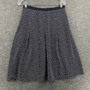 Pendleton Petite Skirt Size 8p Silk Blue Polka Dots Knee Length Flowy Modest
