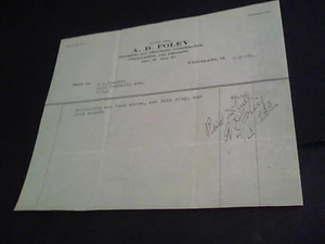 Factura de 1923 de A. D. Foley Teaming and Trucking Cleveland, Ohio a Burger n4 - Imagen 1 de 3