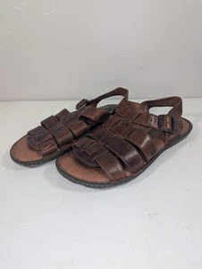 Born Sandals Men’s 9 M Fisherman Brown Leather Open Toe Slingback Grandpa Beach - Picture 1 of 9