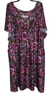 Serenada Multicolor Floral Print Nightgown House Dress Size 5X 34/36 Pockets - Picture 1 of 3