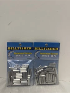 Billfisher 2.0AL-50 Aluminum Single Sleeves 250-300 lb 2 Packs Of 50 - Picture 1 of 4