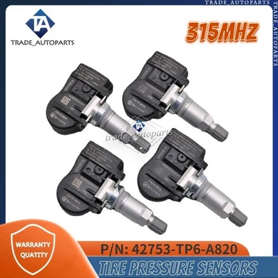 TPMS para 10-15 Honda Crosstour Accord CR-V 4 piezas 315 MHz sensores de presión de neumáticos nuevos Foto 1 de 4