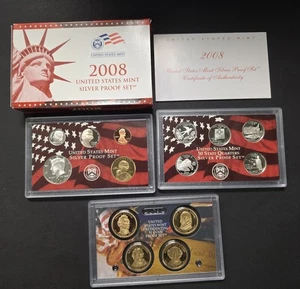 2008 US Mint Silver Proof Set with box & COA - Picture 1 of 7