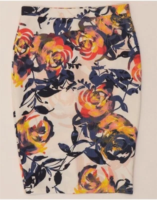 WAREHOUSE Womens Pencil Skirt UK 10 Small W28  Multicoloured Floral CF05 - Image 1 of 3