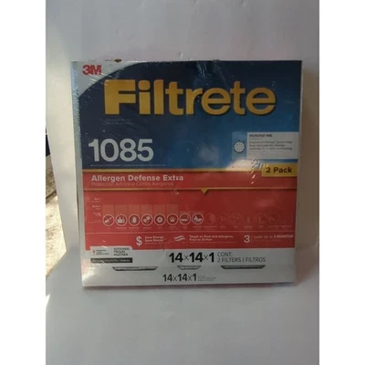 3M Filtrete 2-Pack 1085 14x14 MPR Allergen Defense Electrostatic Air Filter - Image 1 of 4