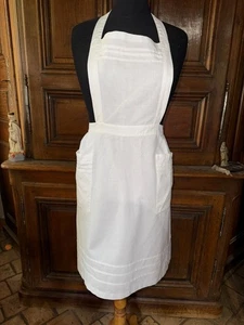 Ancien tablier de bonne / serveuse en coton à petits plis fait main réfT2 - Picture 1 of 7