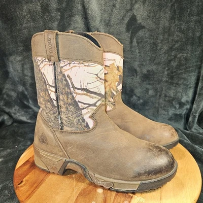 Botas de caza Rocky para niñas marrón camuflaje rosa 8 pulgadas de alto cuero y Gore-Tex  Foto 1 de 4