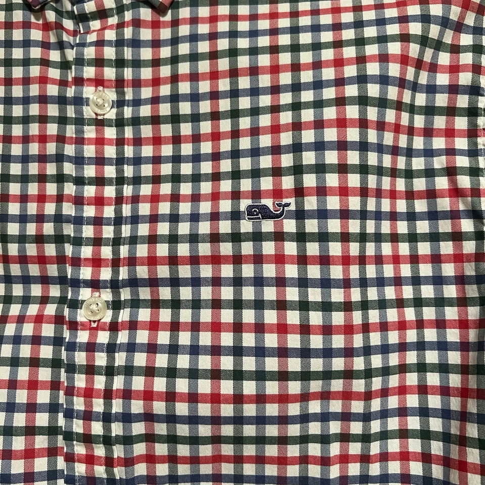 Vineyard Vines On The Go Performance Niños Vacaciones Navidad Guinga Botón L 16 Foto 1 de 4