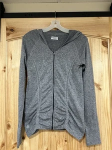 Athleta Damen M grau Full Zip Hoodie leichte Sportjacke Gym Training - Bild 1 von 6