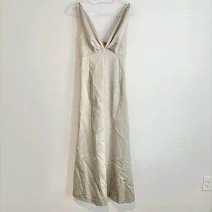 Vera Wang Vintage Satin Schnürung Korsett Rücken Maxikleid Kleid Champagner 8 - Bild 1 von 9