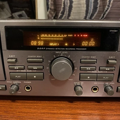 JVC TD-W309 Double Cassette Deck Dolby B•C NR HX Pro, no remote - Image 1 of 4