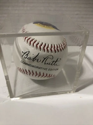 Babe Ruth 100th Anniversary 1895- 1995 Replica autographed baseball In A Case - Image 1 of 4