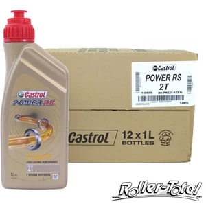 12X1 Litro Castrol Power Rs 2T Totalmente Sintético Tiempo TTS 2 Aceite Mezcla - Imagen 1 de 3