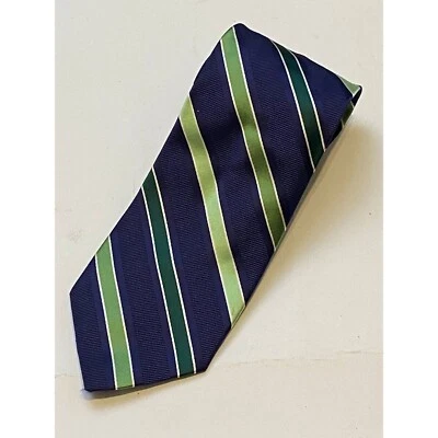 Corbata Joseph A Bank para hombre azul/verde/blanco Repp mezcla de seda Italia 0259 Foto 1 de 4