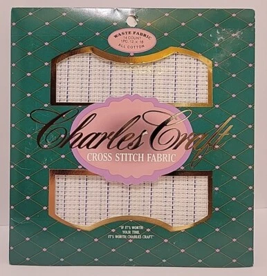 Lot Of 5 Charles Craft Cross Stitch Fabric 12"x18" Waste Fabric 8.5-10-14 Count - Image 1 of 4