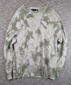 Maglia termica Theory manica lunga girocollo waffle pesante verde tie dye uomo XXL  - Foto 1 di 6