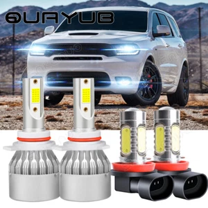 For Dodge Durango 2014 2015 - 4x LED Headlight + Fog Light Bulbs Combo 6000K 60W - Picture 1 of 14