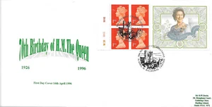 1996 4x1st + Queen's 70th Birthday Label Bkt - cyl, 'Private' FDC, Balmoral SpHS - Picture 1 of 1