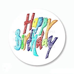 30 Rainbow Happy Birthday Sticker Favors Scrapbook Stickers 1.5" Envelope Seals - Picture 1 of 1
