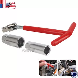 Spark Plug Wrench Set 3pc Flexi T-Handle Removal Tool 3/8" Dr. 16 & 21mm Sockets - Picture 1 of 6