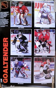 RARE NHL  STAR GOALTENDERS HEXTALL BELFOUR VERNON 1980'S VINTAGE HOCKEY POSTER - Picture 1 of 1