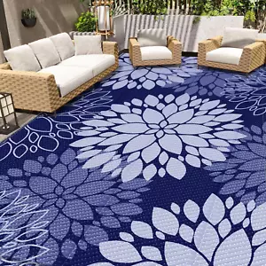 Outdoor Rug Waterproof Outdoor Plastic Straw Rug Reversible Patio Rug Mat Outdoo - Picture 1 of 12