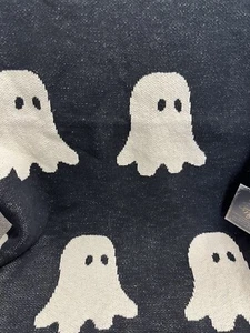 TK Maxx Rachel Zoe Ghost Throw Blanket 50x60” Black & White Halloween - Picture 1 of 3