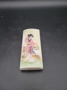 Hand Painted Stone Paperweight Hand Warmer Calligraphy Wrist Rest Japanese... - Picture 1 of 5