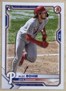 ALEC BOHM RC - 2021 Bowman Baseball #2 - PHILADELPHIA PHILLIES - Picture 1 of 2