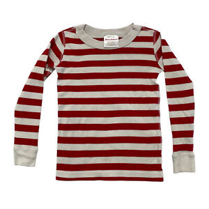 HANNA ANDERSSON Red White Stripe Pajama Top Size 4 100 Boy Girl Holiday