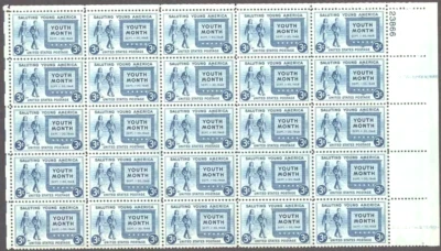 Salute to Youth plate block of 25 #963 - Image 1 of 2