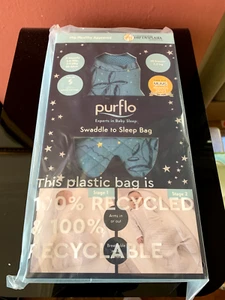 PurFlo Swaddle to Sleep Bag 2.5Tog For 0-4 months Baby Blue BNIB - Picture 1 of 2