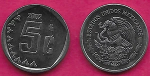 MEXICO 5 CENTAVOS 2002 BU DISCONTINUED COIN,THE NATIONAL EMBLEM OF MEXICO DEPICT - Picture 1 of 1