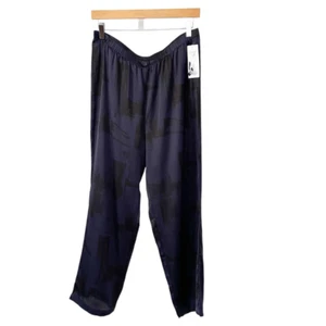 Pantalones de tobillo rectos Eileen Fisher mezcla de seda tinta pincelada talla mediana nuevos con etiquetas - Imagen 1 de 7