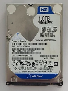 WD10JPVX-60JC3T1, DCM: HBNTJHK, DEC 2017, Western Digital 1Tb 2.5" Sata HDD - Imagen 1 de 2