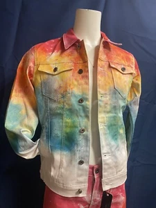 Vie + Riche 1 DRIP DYE DENIM Jacket Sizes Tag Price $138 NWT - Picture 1 of 16